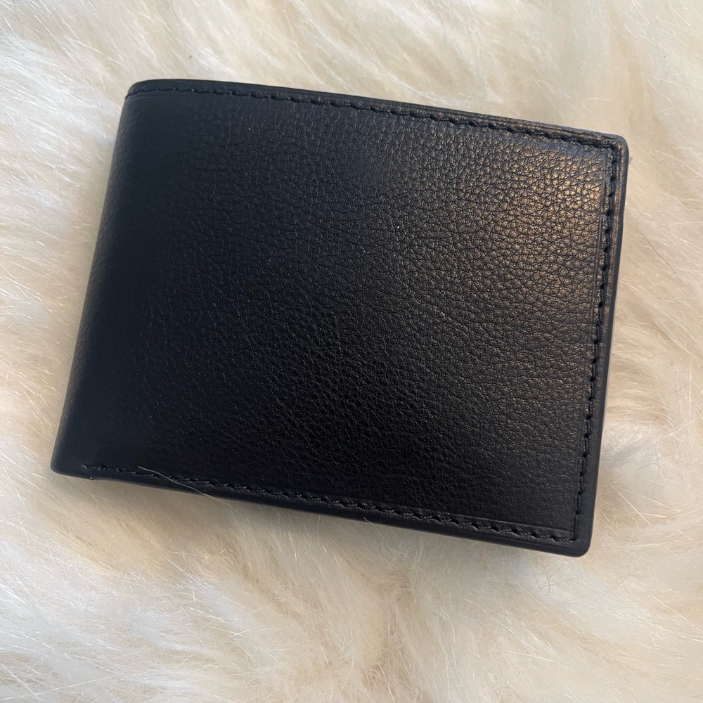 Black Leather RFID Bifold Wallet